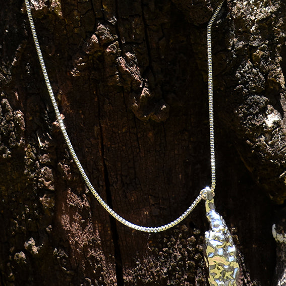 Colar masculino corrente em aço e pimenta em ródio 60 cm